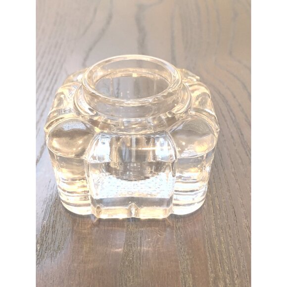 Antique British Art Deco Crystal Inkwell Set Of 2 - Picture 7 of 13